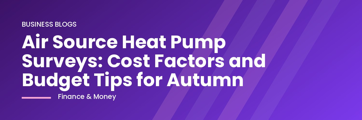 Engineer conducting an air source heat pump survey at a UK home in autumn