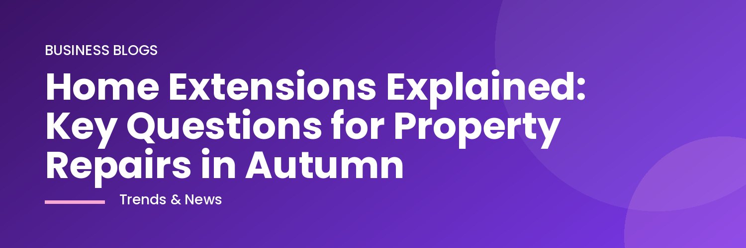 Building extension under construction on a UK house in autumn