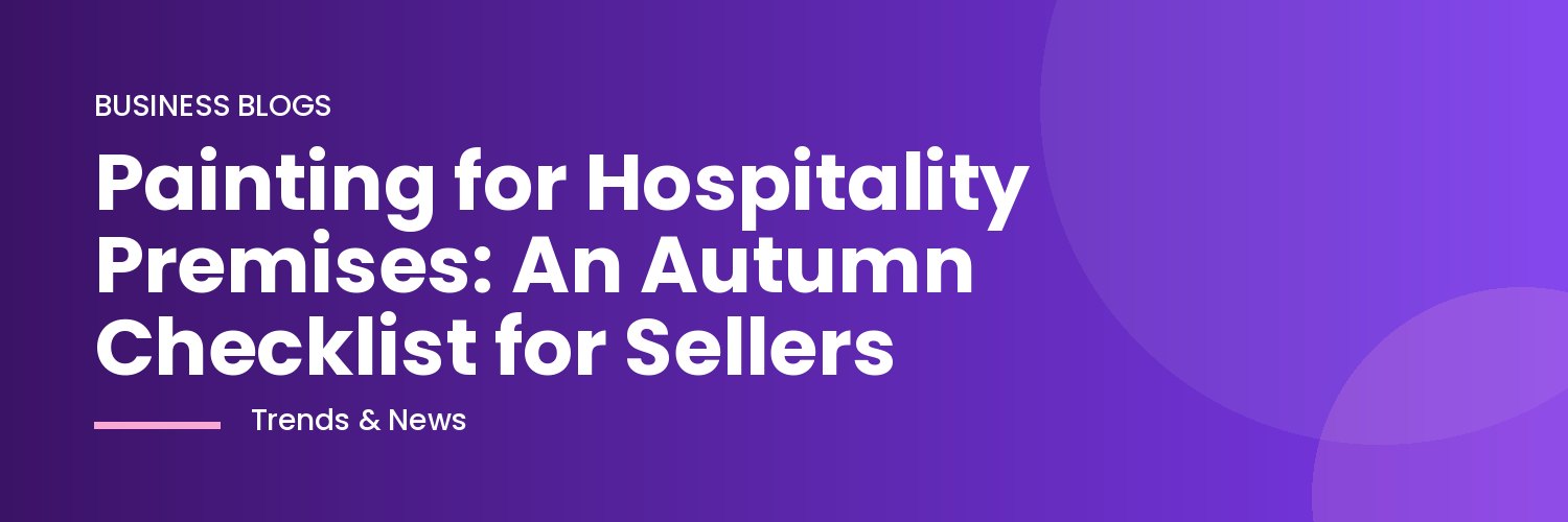 Freshly painted hospitality venue interior with autumn light